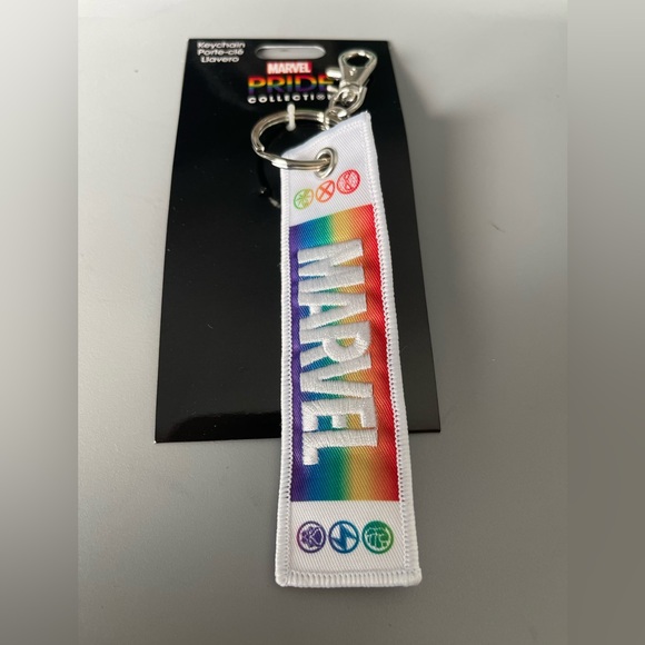 FREE WITH $20 MIN PURCHASE Disney Parks Marvel Pride STRONG Fabric Keychain - Picture 2 of 3